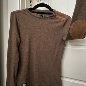 Ralph Lauren Elbow Patch Zipper Top